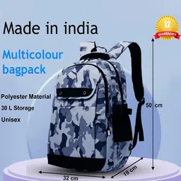 Tinytot Kids Camouflage Printed Backpack with Hip Strap image 2