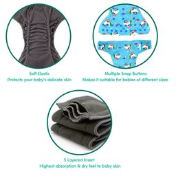 1st Step Bamboo Charcoal Reusable, Adjustable Diaper With Bamboo Charcoal Liner image 4