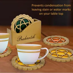 PRAKARTIK 13-Pcs Green & Red Printed Table Placemats&Coasters image 4