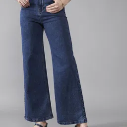 DOLCE CRUDO Women Wide Leg High-Rise Stretchable Jeans-picture-26