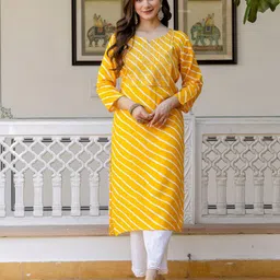 SURHI Women Leheriya Embroidered Thread Work Pastels Kurta-picture-39