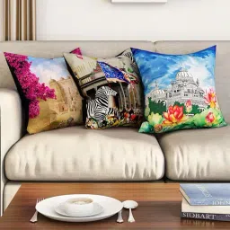 SEJ by Nisha Gupta Multicolor Cushion Covers - Set of 3-19