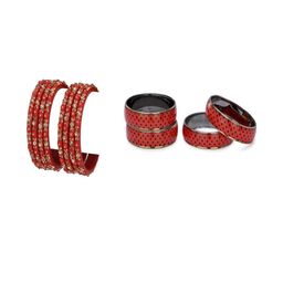 SOMIL Women Pack Of 2 Red Glass Ethnic Handcrafted Traditional Bangle-picture-47