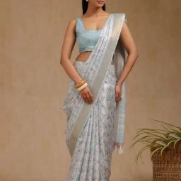 Soch Blue Other Ethnic Motifs Saree With Unstitched Blouse-picture-21