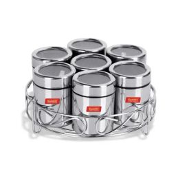 Sumeet Silver Stainless Steel 1 Stand , 7 Dabba , 7 Spoon-image-76