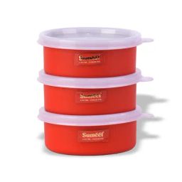 Sumeet Silver Stainless Steel 3 Containers with Lid-image-91