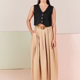 Sage by Mala V-Neck Pure Cotton Waistcoat With Skirt-image-97
