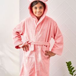 Home Centre Kids Cotton Hooded Neck Bath Robe-image-2