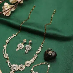 Anikas Creation White Timeless Elegance Jewellery Set-image-82