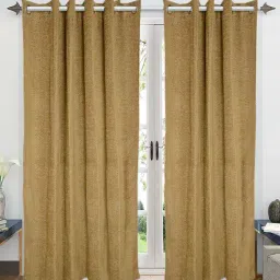 Saral Home Packman Golden 7 ft. Blackout Door Curtains - Set of 2-12