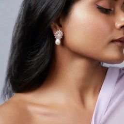 Curio Cottage Pearl & Cubic Zirconia Diamante Stud Earrings-31