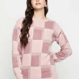 Cantabil Pink Check Sweater-picture-20