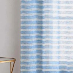 Urban Space Horizontal Weaves Blue Polyester Window Curtains - Set of 2 image 3