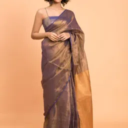 Suta Purple Linen Woven Saree Without Blouse-picture-14