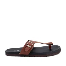 Madras Trunk Men's Kai Brown T-Strap Sandals-image-74