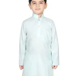 SG Yuvraj Kids Sky Blue Solid Full Sleeves Kurta-image-22