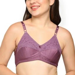 BLOSSOM Mauve Embroidered Full Coverage Shaper Bra-2