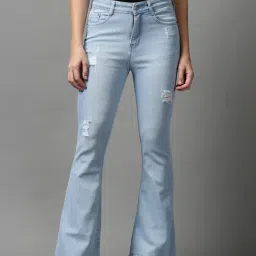 SHOWOFF Blue Solid Mid Rise Jeans-image-87