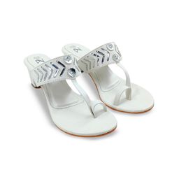 THE MADRAS TRUNK Women Western Embellished Block Heels Sandals-18