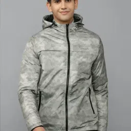 Allen Solly Grey Cotton Regular Fit Printed Hooded Jacket-picture-20