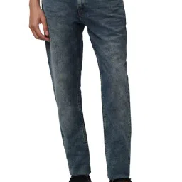 Simon Carter London Regular Navy Lightly Washed Mid Rise Jeans-image-23