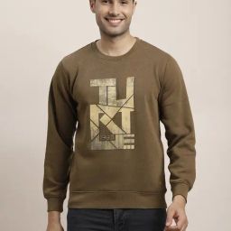 Turtle Brown Relaxed Fit Printed Sweatshirt-image-15