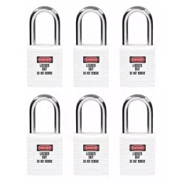 BRADY Lockout Padlock with 6 Keys Nylon White, 39N160 (Set of 6 Pcs)-image-116