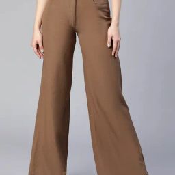 Oxolloxo Brown Linen Regular Fit High Rise Pants-picture-45