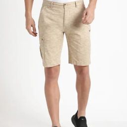 Wildcraft Beige Cotton Regular Fit Camouflage Shorts-image-40