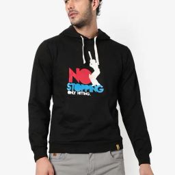Campus Sutra Black Cotton Regular Fit Printed Hooded Sweatshirt-image-69