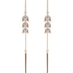 Emori 18k Rose Gold & Diamond Floral Splendor Sui-Dhaga Earrings-15