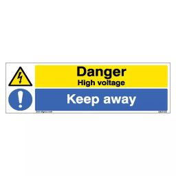 SUNSIGNS  Danger High Voltage Keep Away Signages Size 600x200 mm HP Print + Vinyl + Sun Board, SN0140-image-96