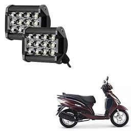 Auto Pearl 12 LED Bar Light Auto Pearl Universal Bike Car Fog Light Fitting for TVS Wego Set of 2 (48W)-25