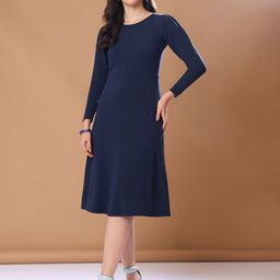 PURVAJA Puff Sleeve A-Line Dress-9