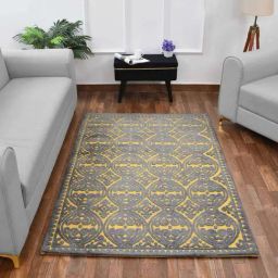 Presto Grey & Yellow Polyester Carpet-15