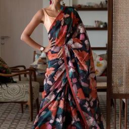 Suta Black Pure Cotton Printed Saree-picture-10