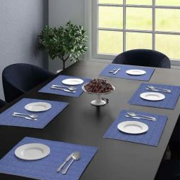 Saral Home Easy Living Blue Cotton Placemats - Set of 6-95