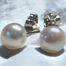 Rihi by P.C. Chandra Jewellers 92.5 Sterling Silver Precious Pearl Stud Earrings For Women & Girls-37