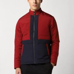 Van Heusen Red Regular Fit Colour Block Jacket-image-5