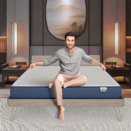 Nilkamal SLEEP Plus White & Blue Memory Foam Orthopaedic Mattress With Soft Cover-image-4