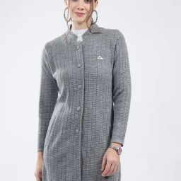 Monte Carlo Grey Blend Wool Woven Design Coat-image-90