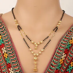 COLOUR OUR DREAMS Gold-Plated Brass Mangalsutra-4