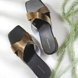 Clog London Women's Golden Cross Strap Sandals-image-33