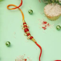 Aapno Rajasthan Ruby Traditional Beaded Rakhi-13
