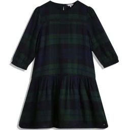 Tommy Hilfiger Kids Blue & Green Chequered Full Sleeves Dress-picture-42