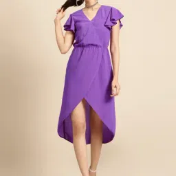 DODO & MOA Purple A-Line Dress-picture-8
