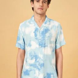 People by Pantaloons Winter Sky Slim Fit Printed Shirt-image-8