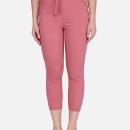 BUYNEWTREND Pink Mid Rise Pants-image-85