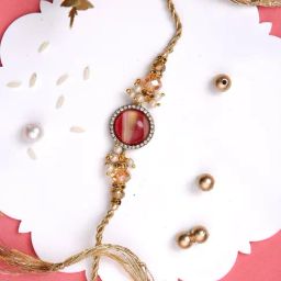 Aapno Rajasthan Unique & Elegant Stone Work Single Rakhi-image-90