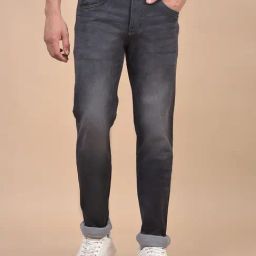 Cantabil Grey Regular Fit Solid Jeans-image-48